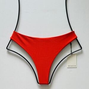 Acacia Swimwear Brazil Ribbed Bikini Bottom – Persimmon - Size Medium - NWT